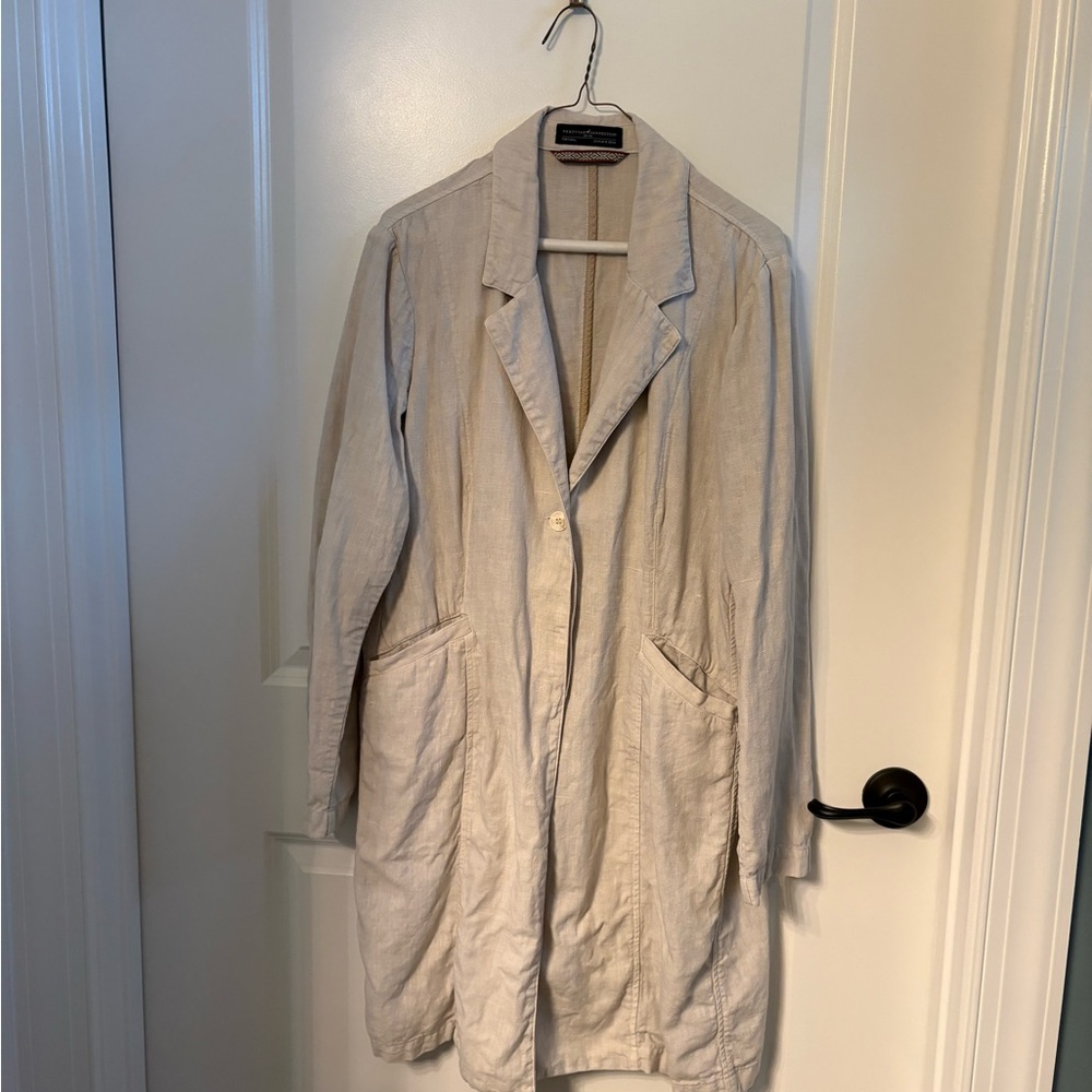 Peruvian Connection Light Tan linen duster jacket